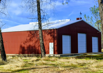 60 x 60 x 16 Red Metal barn pre-engineered building PEMB White Roll up doors