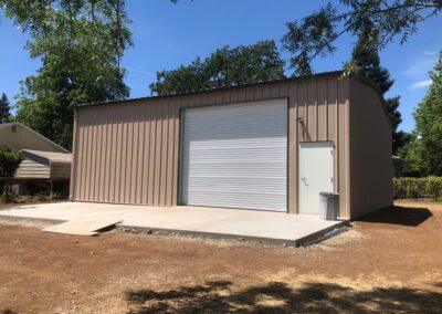 Brown and White Metal Building Roll Up Door 40 x 40 x 16 Chico CA